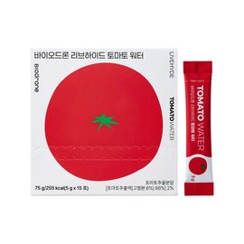 BIODRONE LIVEHYDE Tomato Water 5g x 15 Packets Zero Sugar Caffeine Free Electrolyte Drink _ Made in Korea